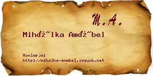 Mihálka Amábel névjegykártya