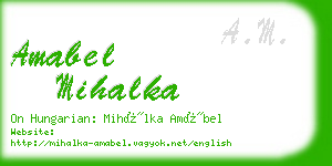 amabel mihalka business card